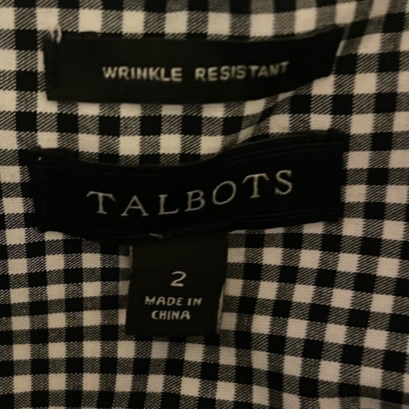 Talbots women’s Sleeveless Ruffle-Trim Gingham Top button down blouse - Picture 8 of 9